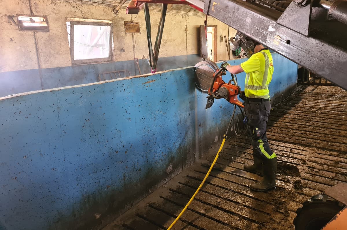 Betongsaging i arbeid